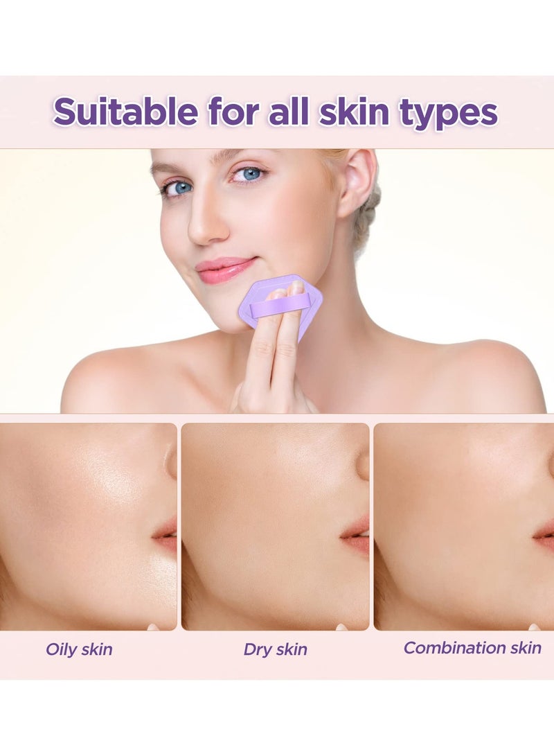 Excefore Set of 8 Pentagon Makeup Sponges for Liquid Foundation, Creams, and Powders, Soft Foam Cosmetic Blenders for Flawless Application - Image 4