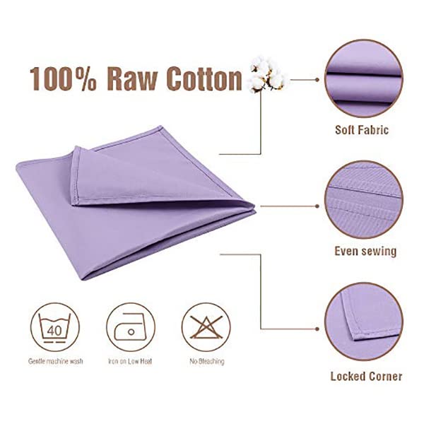 KOFFOTA Lavender Purple Cloth Napkins 100% Cotton Set of 12  Purple Kitchen Napkins for Dinner  Soft Comfortable and Reusable 18""x18"" KOFFOTA - Image 3