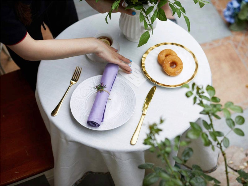 KOFFOTA Lavender Purple Cloth Napkins 100% Cotton Set of 12  Purple Kitchen Napkins for Dinner  Soft Comfortable and Reusable 18""x18"" KOFFOTA - Image 5