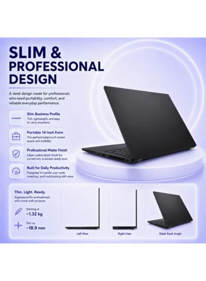Business Laptop 14" Display, Intel Core i5, 24GB RAM, 256GB SSD, Intel UHD 620 Graphics, Includes Backpack, Wireless Mouse, and Laptop Stand - Image 4