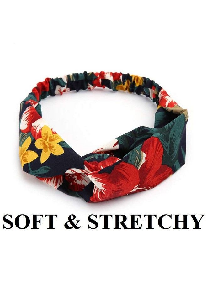 Fameza 6Pcs Women Girls Headband Boho Floral Chiffon Hair Band Twisted Turban Head Wrap For Sports Or Fashion(Chiffon1) - Image 4