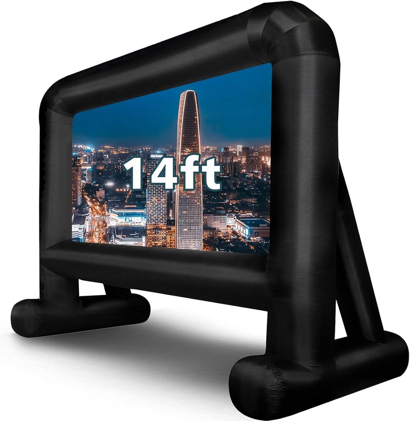 OUTTOY 14 FT Inflatable Movie Screen Blow up Mega Movie Projection Outdoor Screen, Anti-Crease - Image 1