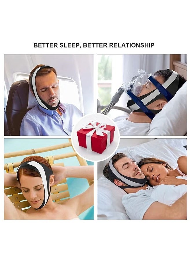 Beauenty - Anti Snoring Chin Strap, Comfortable Snoring Reduction Relief Snore Stopper, Breathable Adjustable Stop Snoring Head Band, Good Sleep Anti Snoring Devices - Black - Image 1