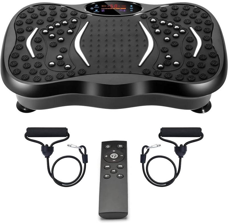 Electric Whole Body Vibration Fitness Platform – Vibration Exercise Machine with Resistance Bands, Remote Control, LED Touch Screen, Anti-Slip Design, Home Workout & Muscle Recovery Equipment - Image 1