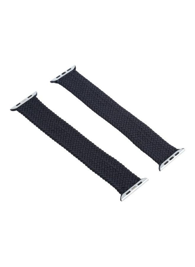 NIBEMINENT Mixed Colour Nylon Braided Single Loop Replacement Watchbands For Apple Watch Series 7/6/5/4/3/2/1/SE 41/40/38mm Charcoal - Image 2