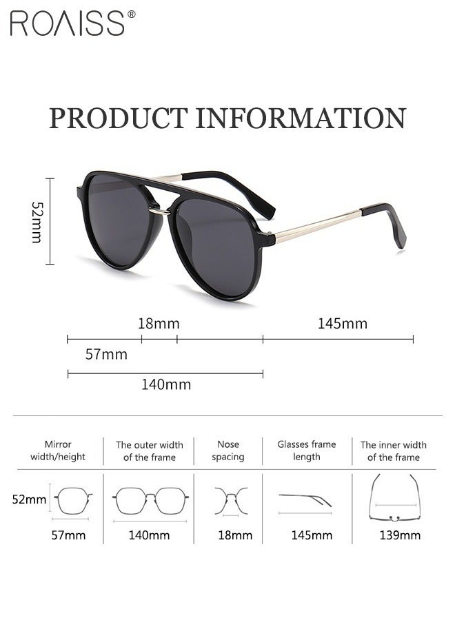 رويس نظارة أفياتور شمسية مستقطبة للرجال والنساء، نظارة الشمس الواقية من الأشعة فوق البنفسجية 400 بإطار معدني وPC، ظلال شمس مضادة للوهج عصرية مناسبة للقيادة وصيد الأسماك والسفر (أسود لامع) - Image 4