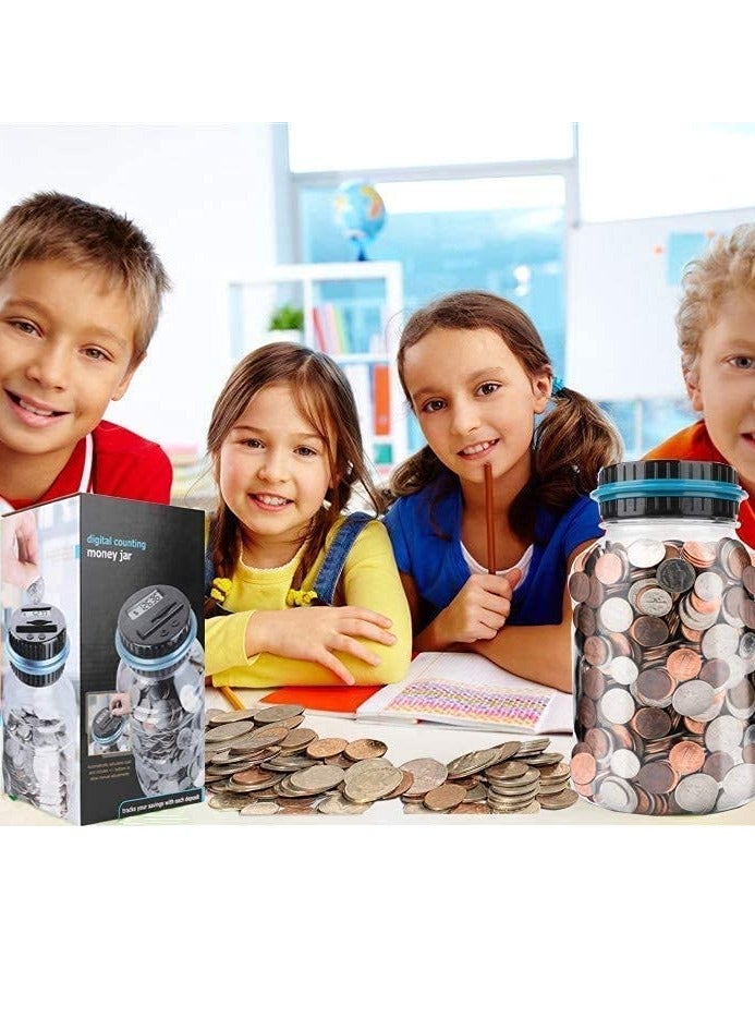 SYOSI Digital Piggy Banks Digital Saving Money Box, Transparent Coin Bank Large Capacity Transparent Money Saving Jar with LCD Display, Coin Money Bank Piggy Bank Gift for Kids and Adult - Image 4