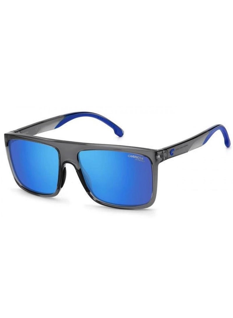 Carrera Rectangular Sunglasses, Dark Grey with Multilayer Blue Lenses CR 8055/S KB7 Z0 Lens Size: 58mm - Image 1