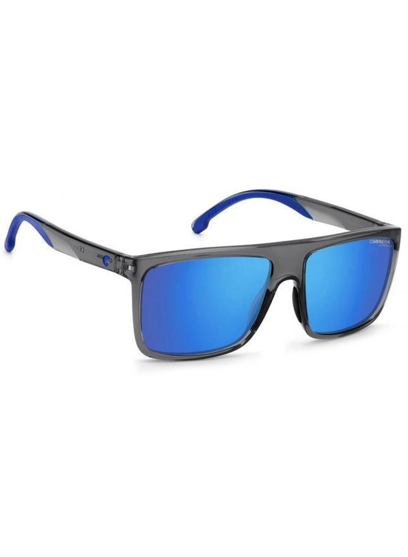 Carrera Rectangular Sunglasses, Dark Grey with Multilayer Blue Lenses CR 8055/S KB7 Z0 Lens Size: 58mm - Image 2