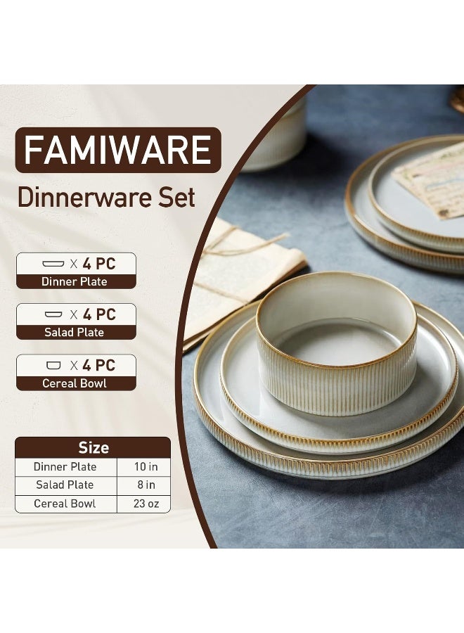 Famiware Star Dinnerware Sets Plates and Bowls Set for 4 - Image 2