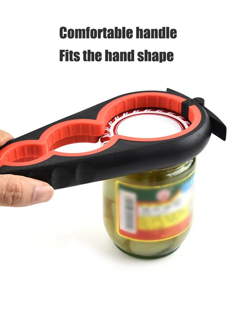 AROAQ Can Opener, Multi Functional Four In One Beverage Bottle Opener, Effective And Easy To Use Jar Opener, Anti Slip Cap Twister For Weak Hands, Seniors With Arthritis, (Green)  - Image 3