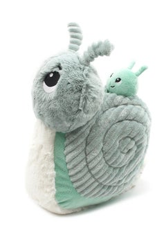 Les Deglingos Speedou the Snail Plush Toy - Soft Mint Green Cuddle Buddy with Hidden Baby Snail, Eco-Friendly Plush Safe from Birth  - Image 2