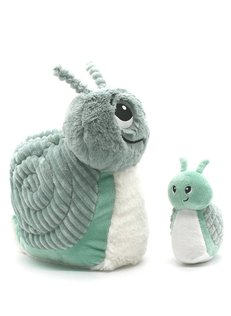 Les Deglingos - Speedou the Snail Plush Toy - Soft Mint Green Cuddle Buddy with Hidden Baby Snail, Eco-Friendly Plush Safe from Birth - Image 1