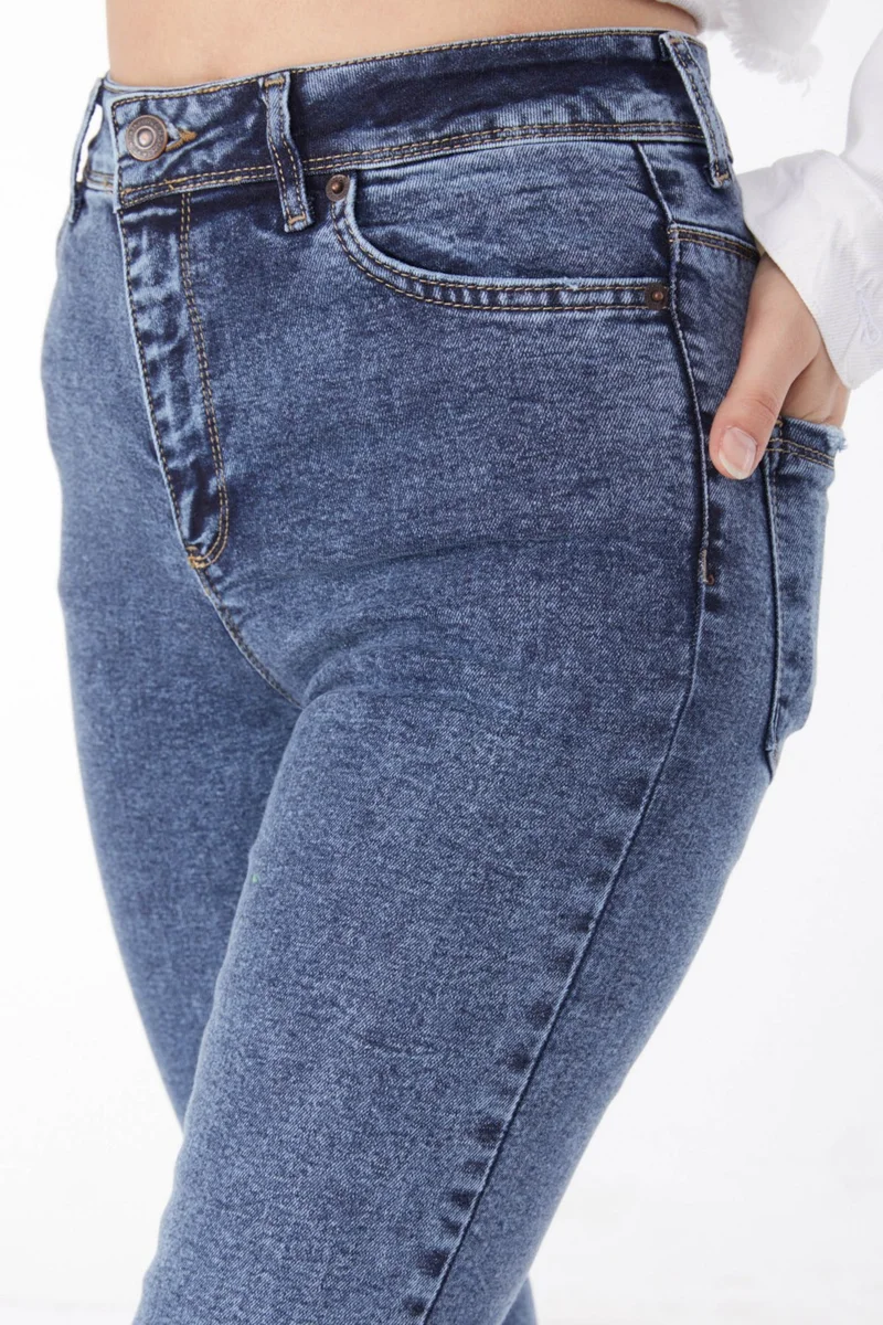 Tofisa Plain Mid Women Blue Skinny Leg Jeans - 25091