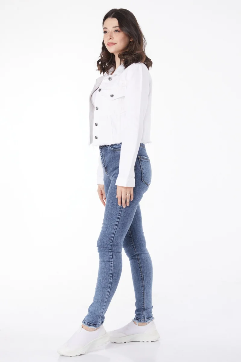 Tofisa Plain Mid Women Blue Skinny Leg Jeans - 25091