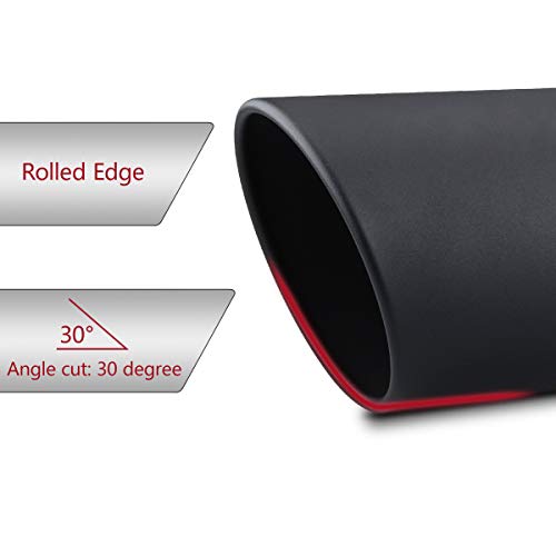 LCGP Diesel Exhaust Tip 4" Inlet, 8" Outlet 15" Length Truck Tailtip, Bolt-On, Rolled End Angle Cut Tailpipe, Black Powder Coated - Image 4