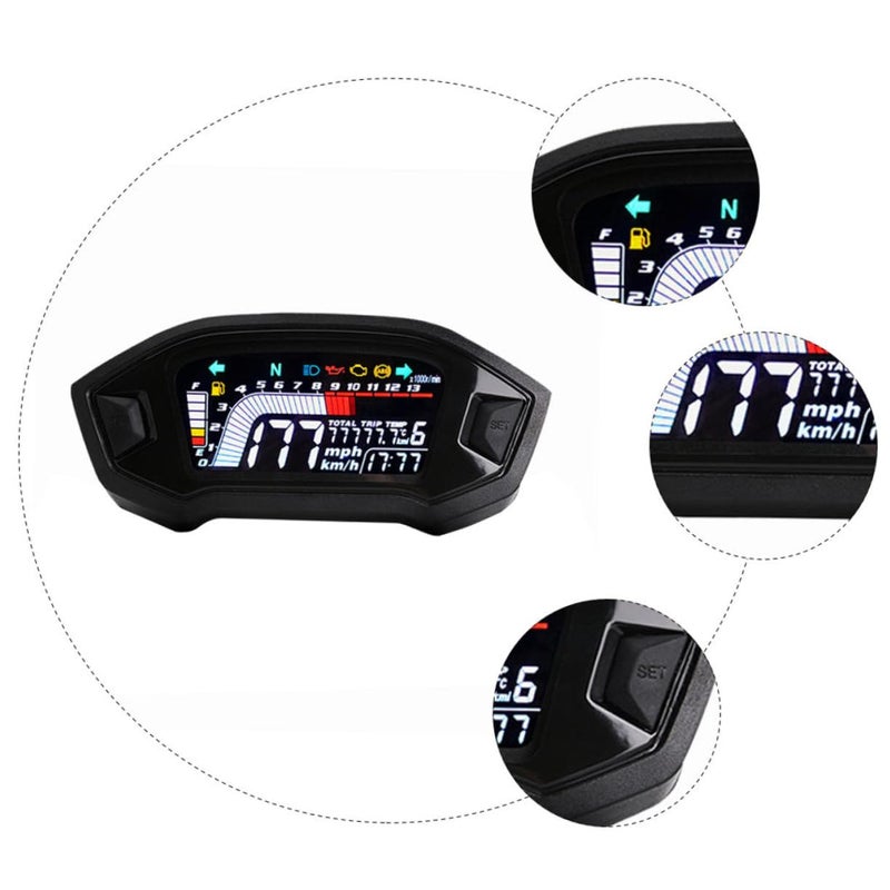 عداد سرعة دراجة نارية MAGICLULU بشاشة LCD، عداد المسافات، مقياس درجة حرارة الماء الرقمي، تصميم متين لأداء واستخدام دقيق - Image 4