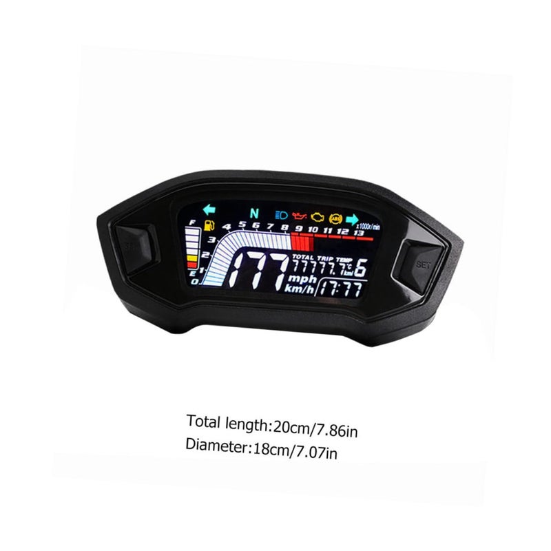 عداد سرعة دراجة نارية MAGICLULU بشاشة LCD، عداد المسافات، مقياس درجة حرارة الماء الرقمي، تصميم متين لأداء واستخدام دقيق - Image 2