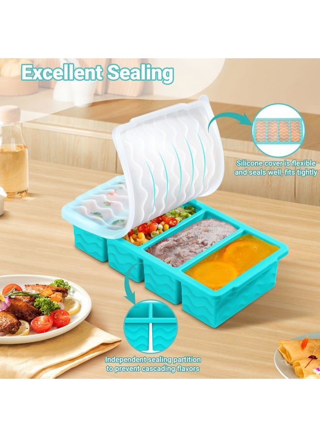 Doasuwish Silicone Freezer Tray for Soup Sauce Cube 2Pcs (Blue+Orange) - Image 5