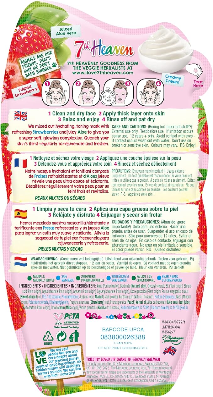 7th Heaven Strawberry Souffle Face Masque 15ml - Image 2