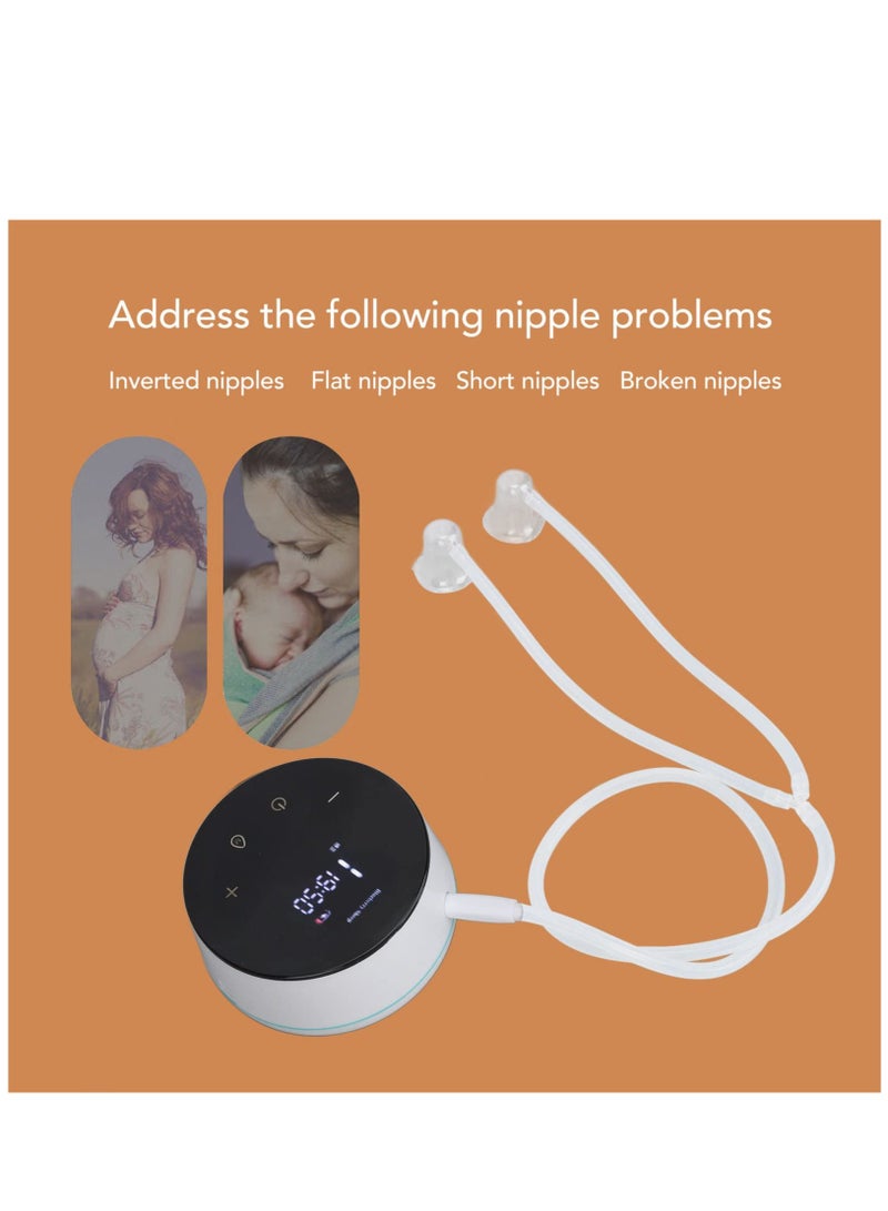 Excefore Electric Nipple Corrector For Flat Or Inverted Nipples Rechargeable Flat Short Nipple Puller With LED Display And 6 Nipple Covers For Women, Help Breastfeeding  - Image 3