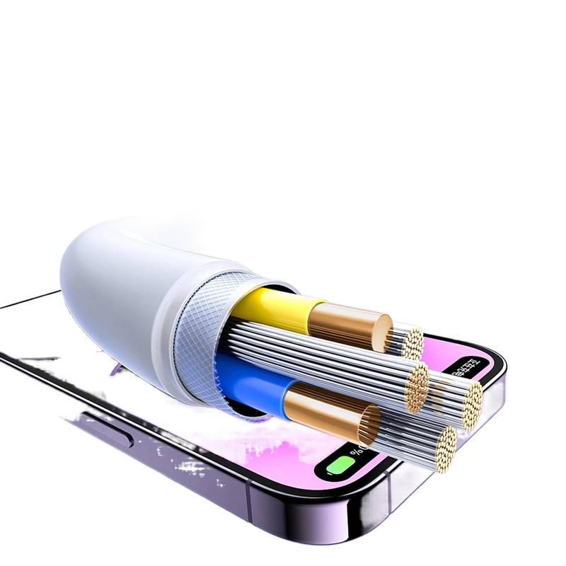 كابل USB-C USB-C إلى USB-C وبطول 2 m وبموصل USB-C لـ شحن الهاتف والتابلت ونقل البيانات واستخدام المحولات والإعداد المكتبي والحمل أثناء السفر iPhone 15 USB C Cable - Image 4