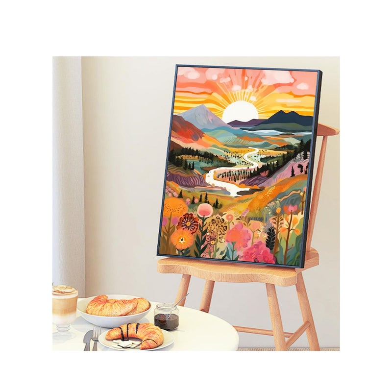 SOLARAE Paint by Numbers Kits for Adults, Landscape Painting by Number Kits On Canvas,without Frame DIY Color Oil Painting Acrylic Paints,Home Wall Decor 16x20in/40x50cm - Image 3