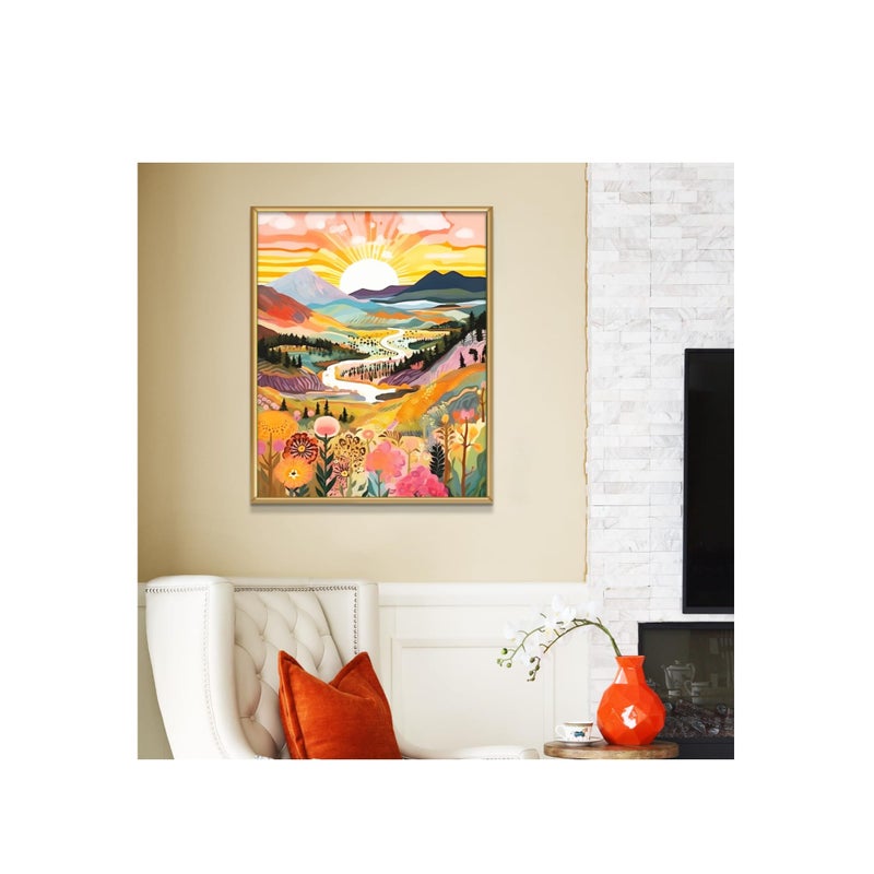 SOLARAE Paint by Numbers Kits for Adults, Landscape Painting by Number Kits On Canvas,without Frame DIY Color Oil Painting Acrylic Paints,Home Wall Decor 16x20in/40x50cm - Image 2