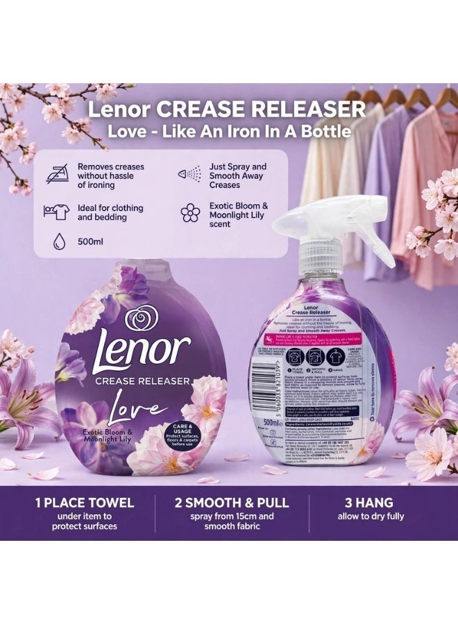 لينور بخاخ مزيل التجاعيد من لينور برائحة Exotic Bloom & Moonlight Lily، مزيل تجاعيد الأقمشة، عبوة كومبو 2 × 500 مل - Image 3