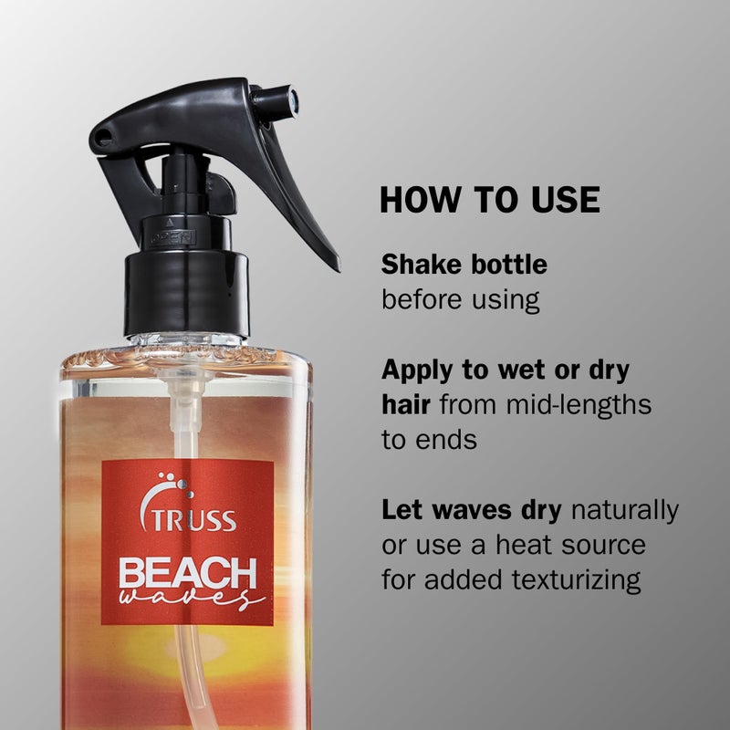 TRUSS Beach Waves - Texturizing Styling Spray for Hair to Achieve The Perfect Natural Beach Wave Effect - All Hair Types (8.79oz) - Image 4