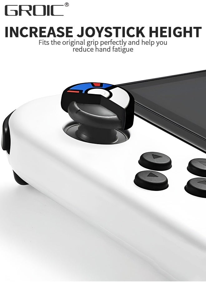 GROIC - Thumb Grip Caps Compatible with Nintendo Switch Pro Controller, Silicone Analog Stick Caps for PS5/4 Controller, Thumbstick Grips Joystick Button Cover for Xbox Series X/S, 4pcs (Red+Blue+Gray+Purple) - Image 1