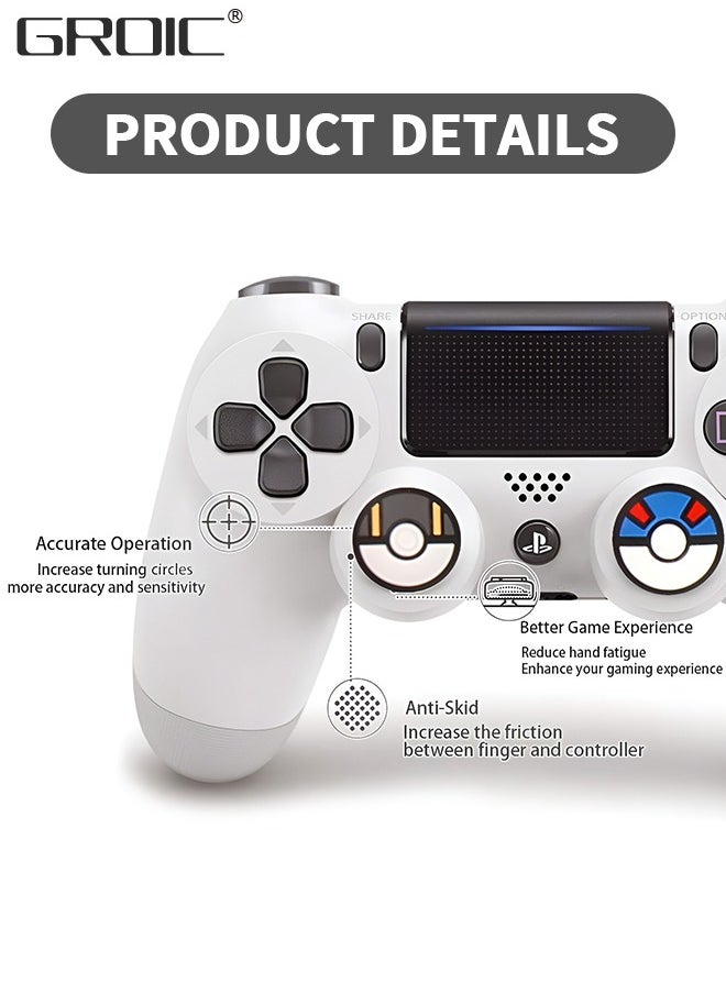 GROIC - Thumb Grip Caps Compatible with Nintendo Switch Pro Controller, Silicone Analog Stick Caps for PS5/4 Controller, Thumbstick Grips Joystick Button Cover for Xbox Series X/S, 4pcs (Red+Blue+Gray+Purple) - Image 1