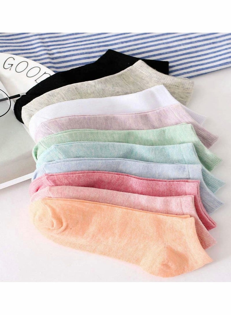 10 Pairs of Eco,Friendly Casual Low Ankle Socks for Men and Women in Solid Colors - Image 5