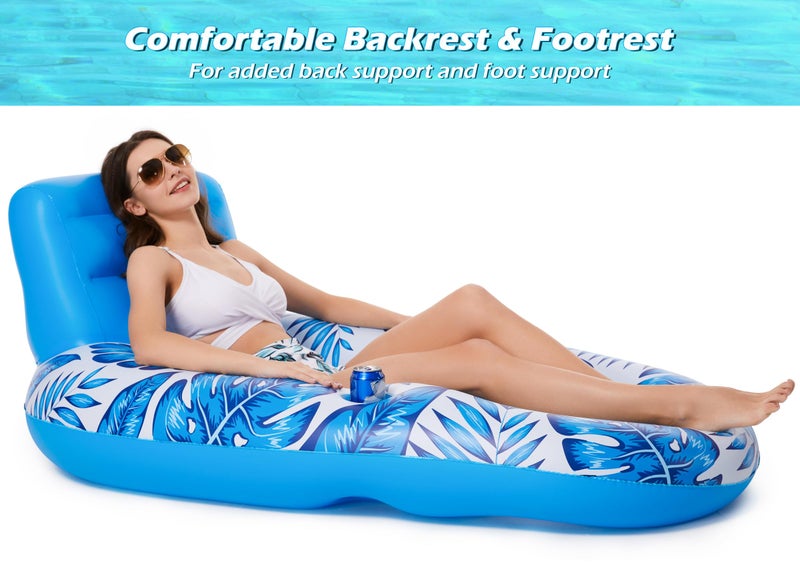 Jasonwell Inflatable Pool Float Adult - Pool Floaties Lounger Floats Raft Floating Chair Water Floaties for Swimming Pool Lake Lounge Float with Cup Holders Beach Pool Party Toys for Adults - Image 2