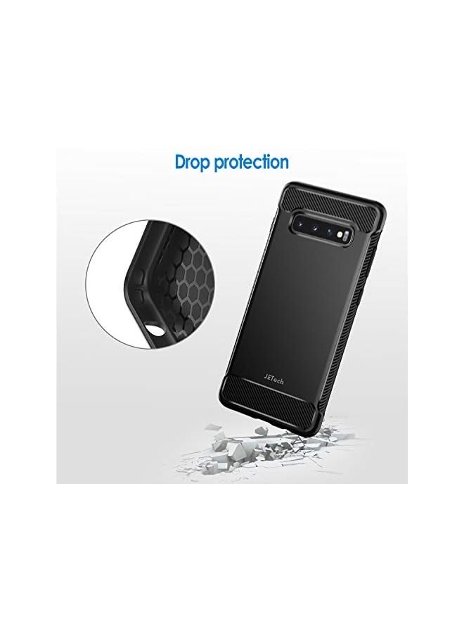 جي تيك جراب رفيع لهاتف Galaxy S10 Plus S10+، غطاء هاتف رفيع مع تصميم ممتص للصدمات وألياف الكربون (أسود) - Image 5