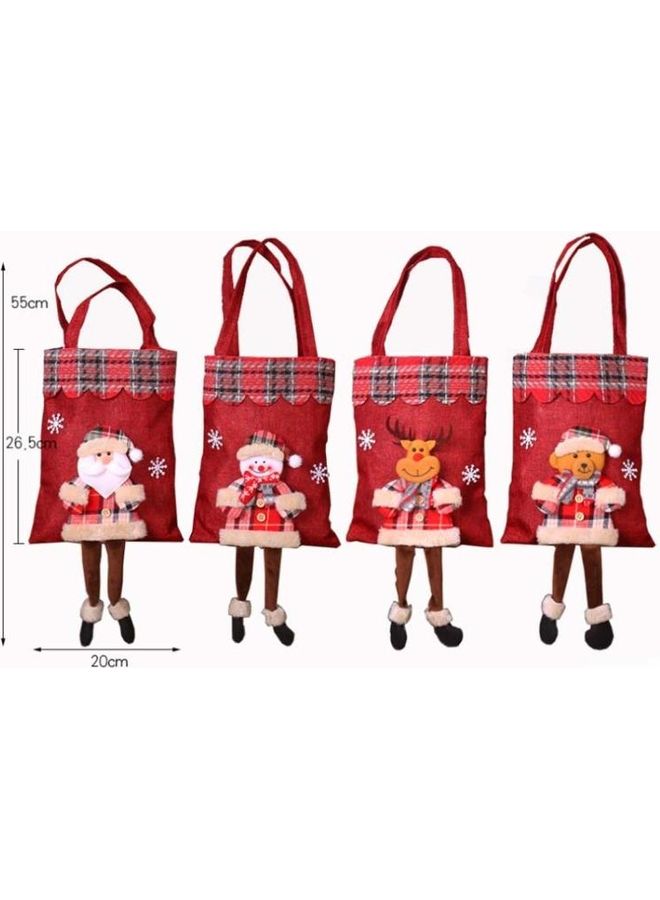 NIBEMINENT 3-Piece Burlap Candy Plaid Tote Bag Multicolour - Image 2