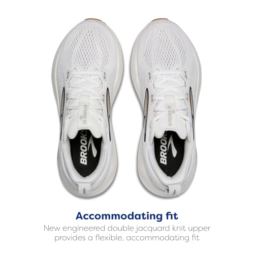 Brooks Men’s Glycerin 22 Neutral Running Shoe - White/Grey/Black - 9 Medium - Image 4