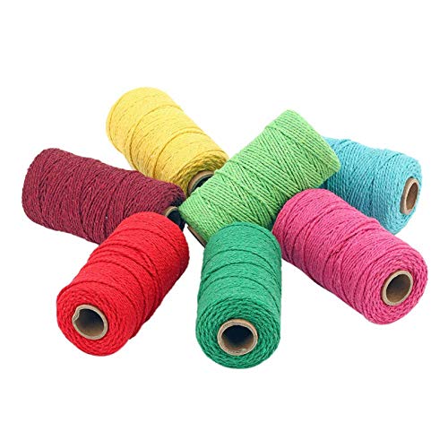 Eqarp Macrame Cotton Cord 2mm 109 Yard Cotton Rope Colored Craft Cord for DIY Crafts Plant Hangers (White) - Image 3