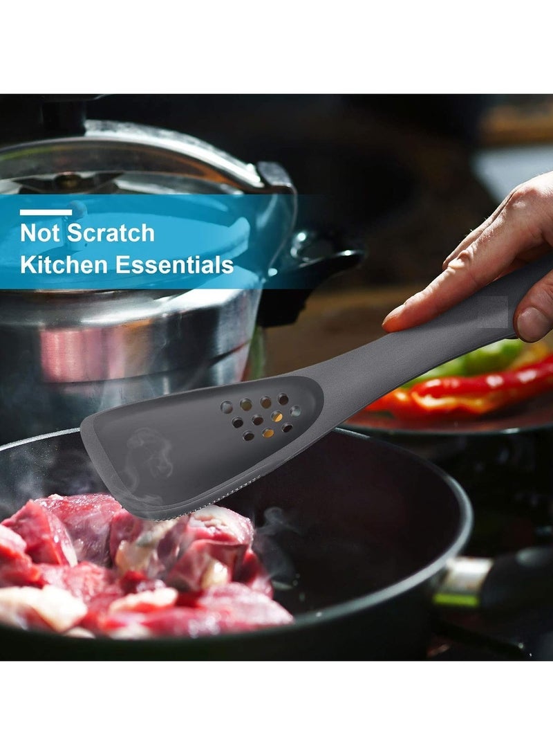 general 2-Piece Cooking Spoon Set for Nonstick Cookware Silicone 5-in-1 Spatula Cooking Utensils Tableware Cutter, Slicer, Strainer Basket, Ladle, and Spatula Kitchen Mixing Spoon Scraper - Image 4