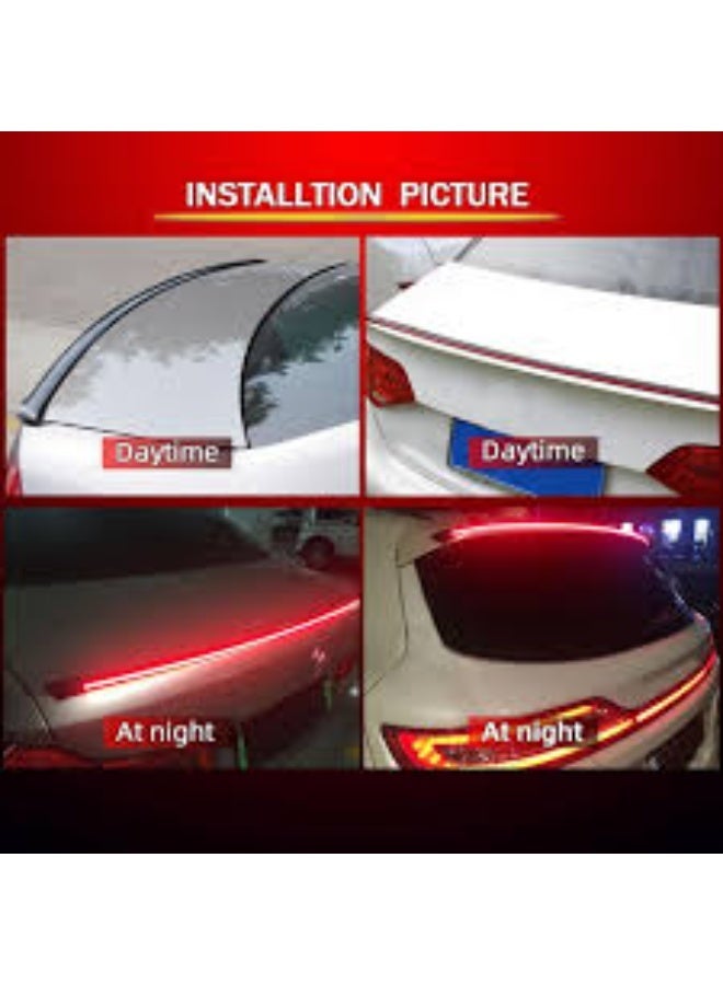 Dreamzon Universal Rear Car Spoiler Led Kit Light Trunk Lip - Flow Turn Signal ~ Trunk Spolier Light - 130cm - 12V - Image 2