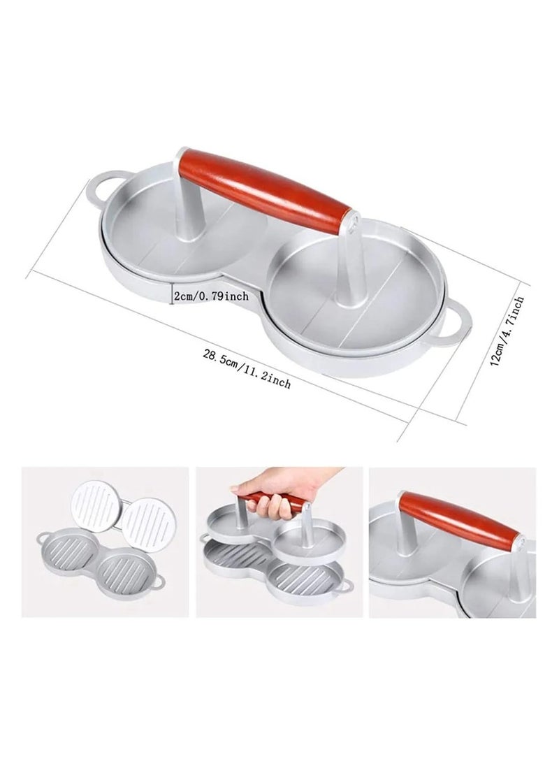 Generic Double Non-Stick Burger Press Silver/Brown  - Image 1