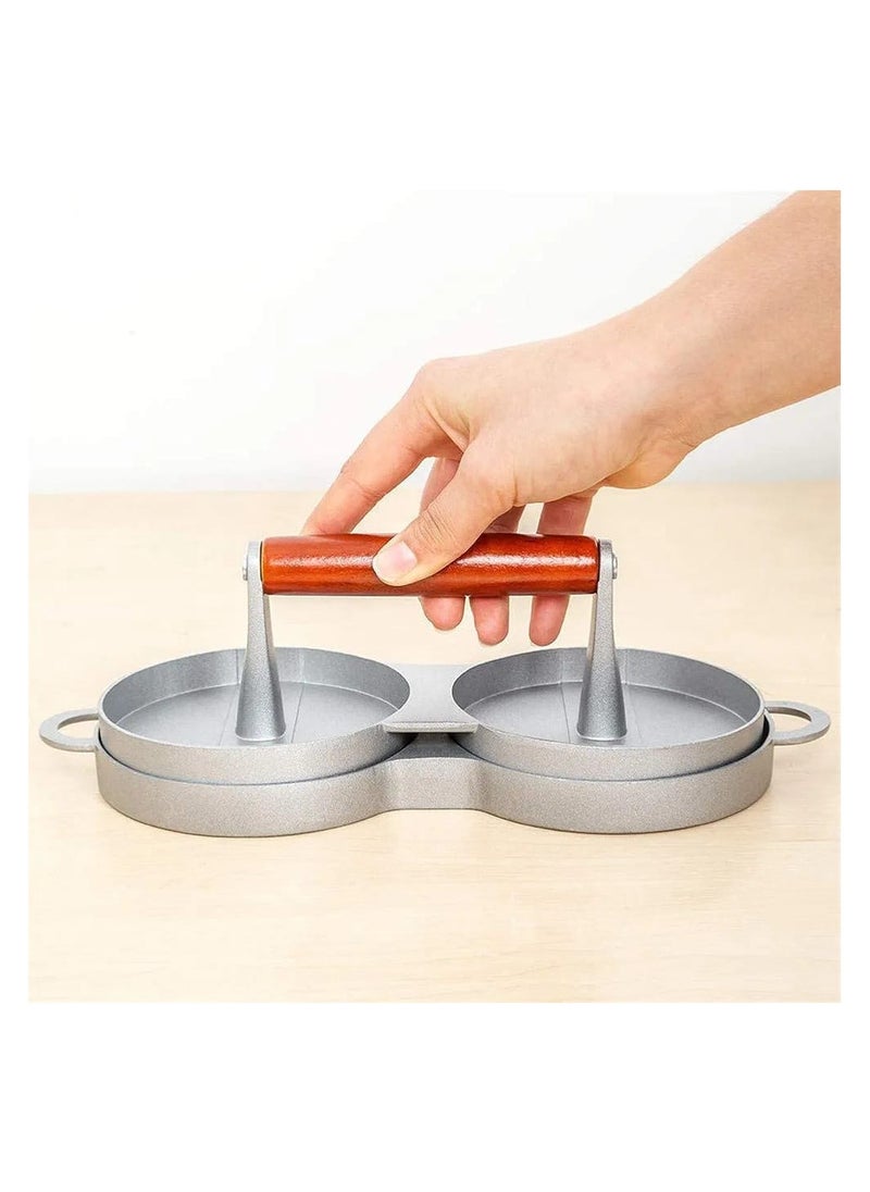 Generic Double Non-Stick Burger Press Silver/Brown  - Image 2