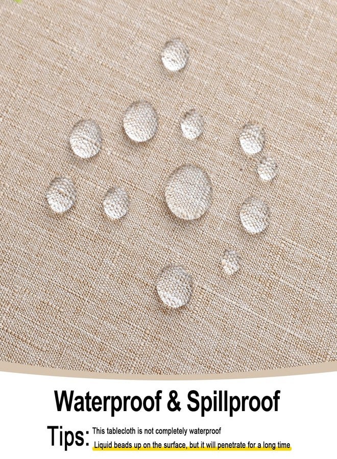 Smiry Square Table Cloth Linen Textured, Waterproof Spillproof Anti-Wrinkle Burlap Tablecloth, Washable Decorative Fabric Table Cover for Dining, Party, Banquet, 60 x 60 Inch, Linen - Image 3