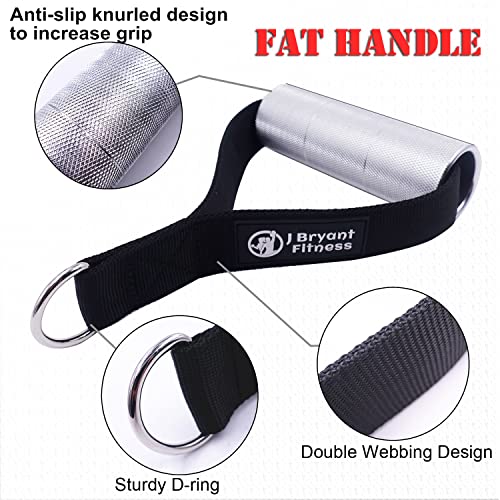 J Bryant Thick Gym Handles 2" Strong Grips Non Slip High Density Aluminum Metal Handles for Cable Machine Pulleys, Arm Wrestling Training, Wrist Finger Forearm Strengthener(1 Pair) - Image 5