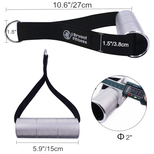 J Bryant Thick Gym Handles 2" Strong Grips Non Slip High Density Aluminum Metal Handles for Cable Machine Pulleys, Arm Wrestling Training, Wrist Finger Forearm Strengthener(1 Pair) - Image 2