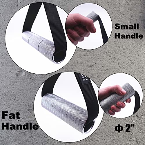 J Bryant Thick Gym Handles 2" Strong Grips Non Slip High Density Aluminum Metal Handles for Cable Machine Pulleys, Arm Wrestling Training, Wrist Finger Forearm Strengthener(1 Pair) - Image 4
