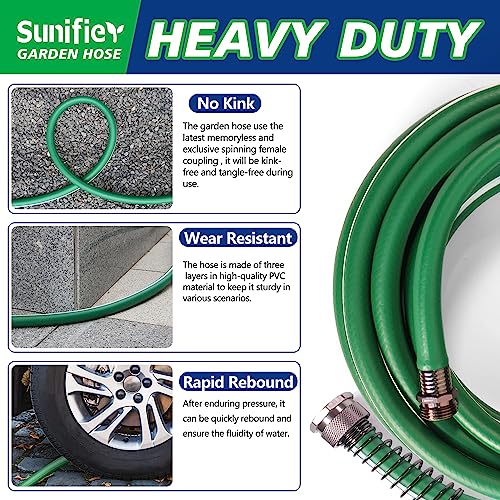 Sunifier Short Garden Hose 3 ft 6ft 8 ft 10 ft – Hybird Leader Water Hose - Small Garden Hose Extension, Flexible Hose Extender for Lawn Watering, Car Washing - Burst 500 Psi (Green, 3 FT) - Image 5