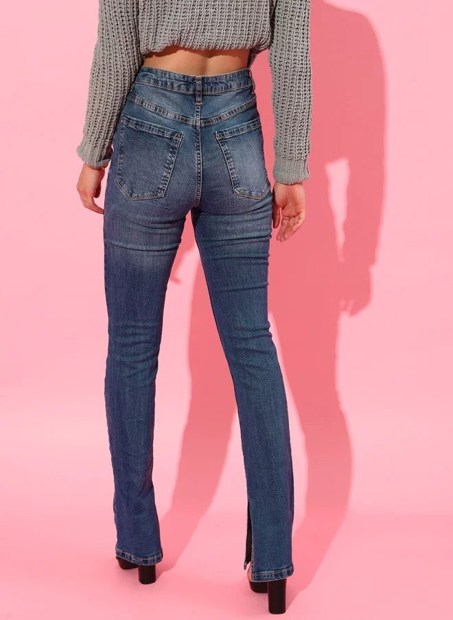 STREET 9 Slim Fit High-Rise Blue Jeans for Women