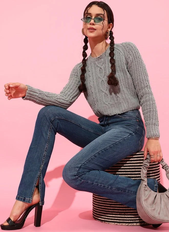 STREET 9 Slim Fit High-Rise Blue Jeans for Women