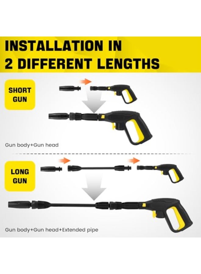 أذر مانيوفاكتشرر مسدس غسيل ضغط بديل مع عصا تمديد، مناسب لاستبدال مقبض غسالة ضغط كهربائية كارتشر K2 K3 K4 K5 K6 K7، نظام توصيل سريع 2175 رطل لكل بوصة مربع. - Image 4